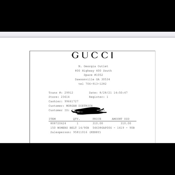 Gucci gray belt.